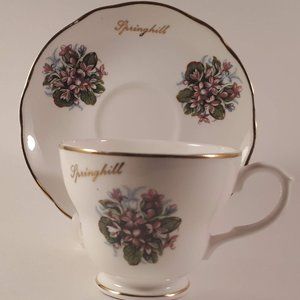 Rare Vintage Mayflower Bone china Springhill Teacup and Saucer